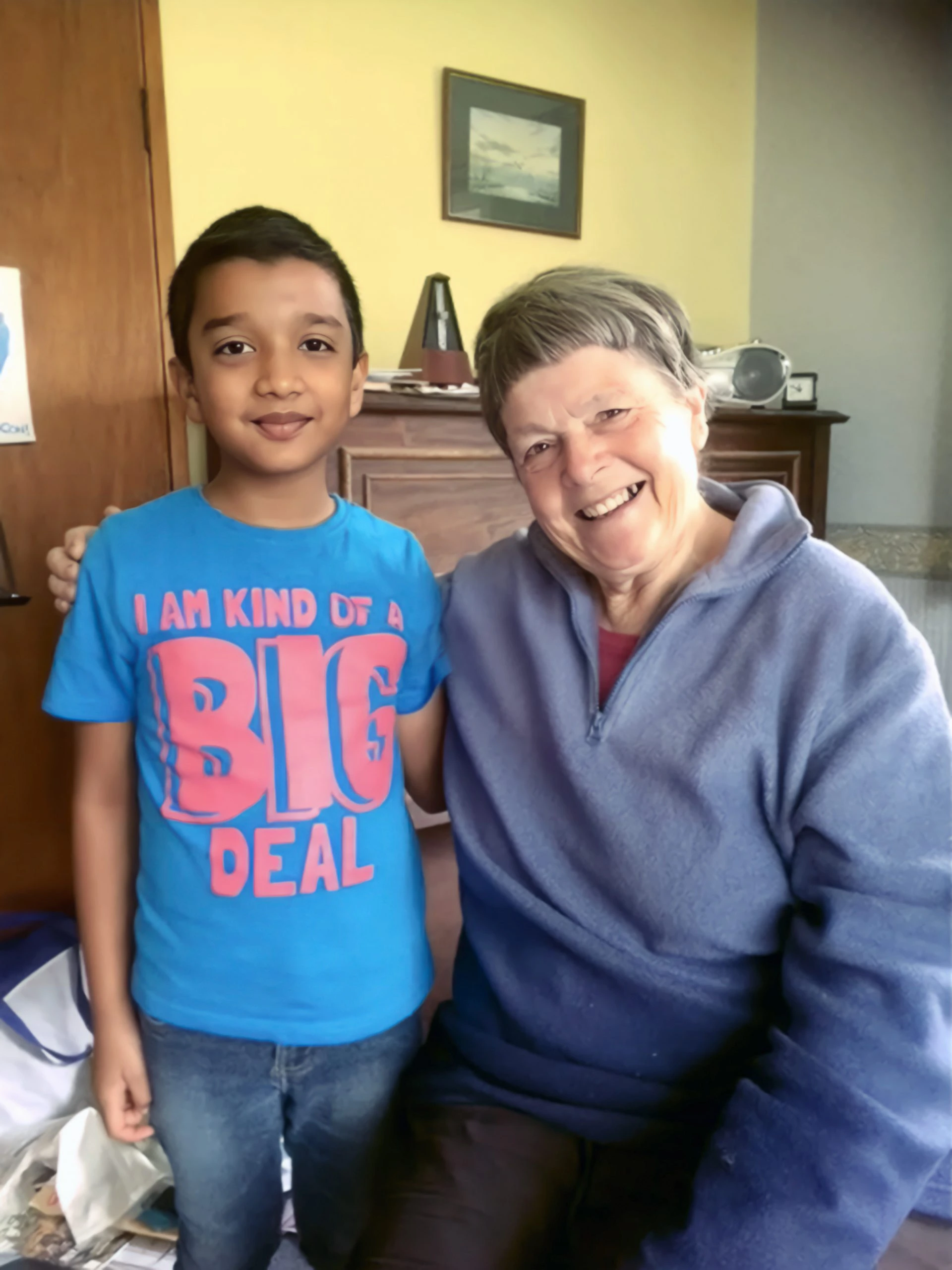 Vivek Dinesh Ramanan with his violin teacher
